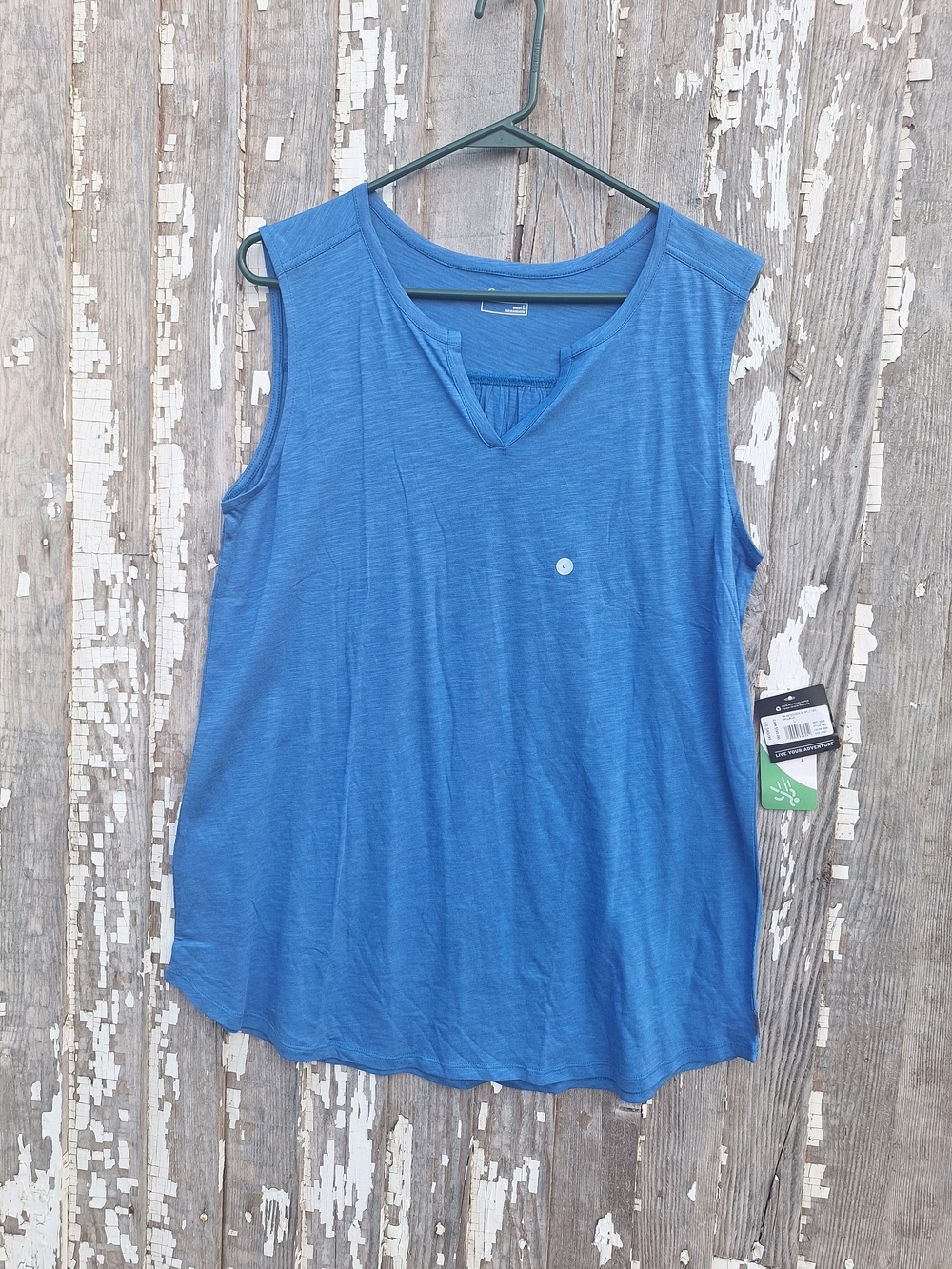 Eddie Bauer Blue Sleeveless V-Neck Tank Size Large NWT